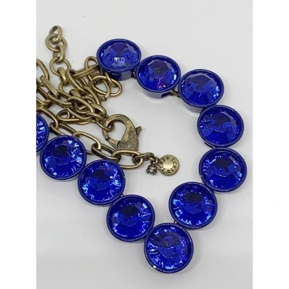 J. Crew Royal Blue Brulee Crystal Necklace
